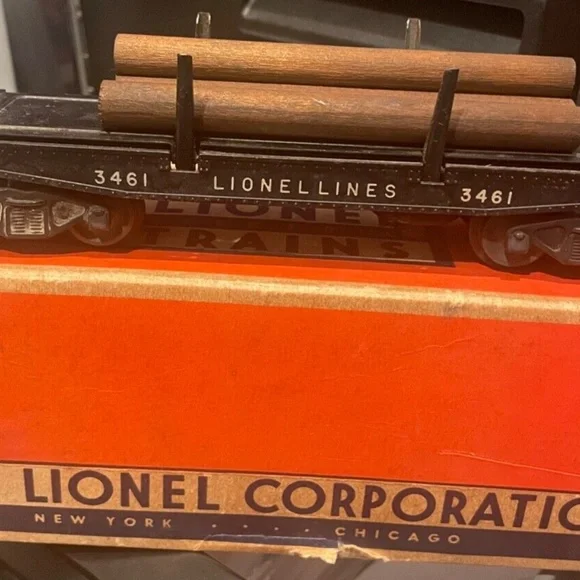 Lionel 3461 OPERATING LUMBER CAR WITH LOAD AND TRAY # 205395747177